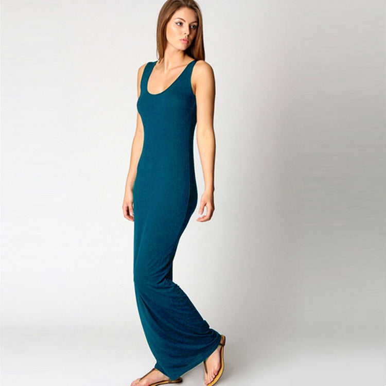 2025 European and American New Summer Casual Women's Clothing Amazon Cross-Border Sexy Vest Long Skirt Sleeveless Slim Dress