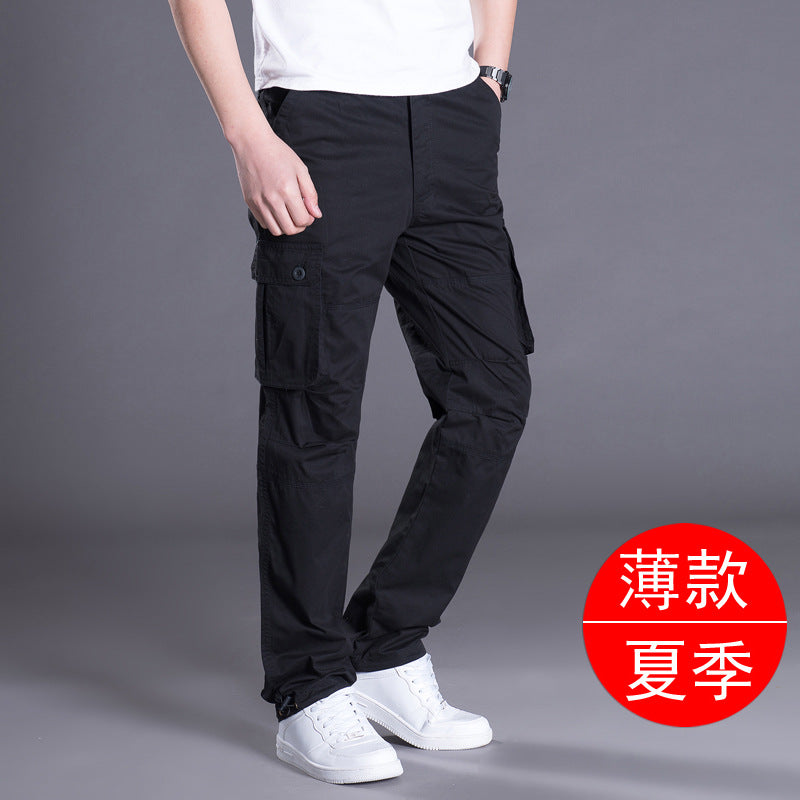 Autumn and Winter Thickened New Arrival Multi-Pocket Camouflage Crane Pants Men's Trendy Straight Loose Sports Casual Trousers Work Pants