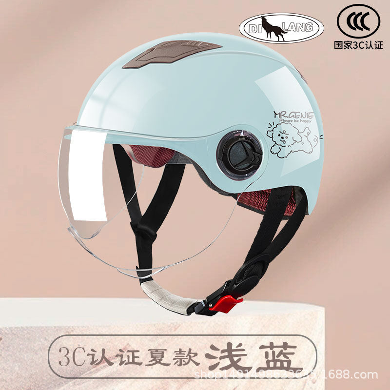 Summer helmet electric car 3C certification Four Seasons Universal half helmet female safety helmet battery motorcycle helmet