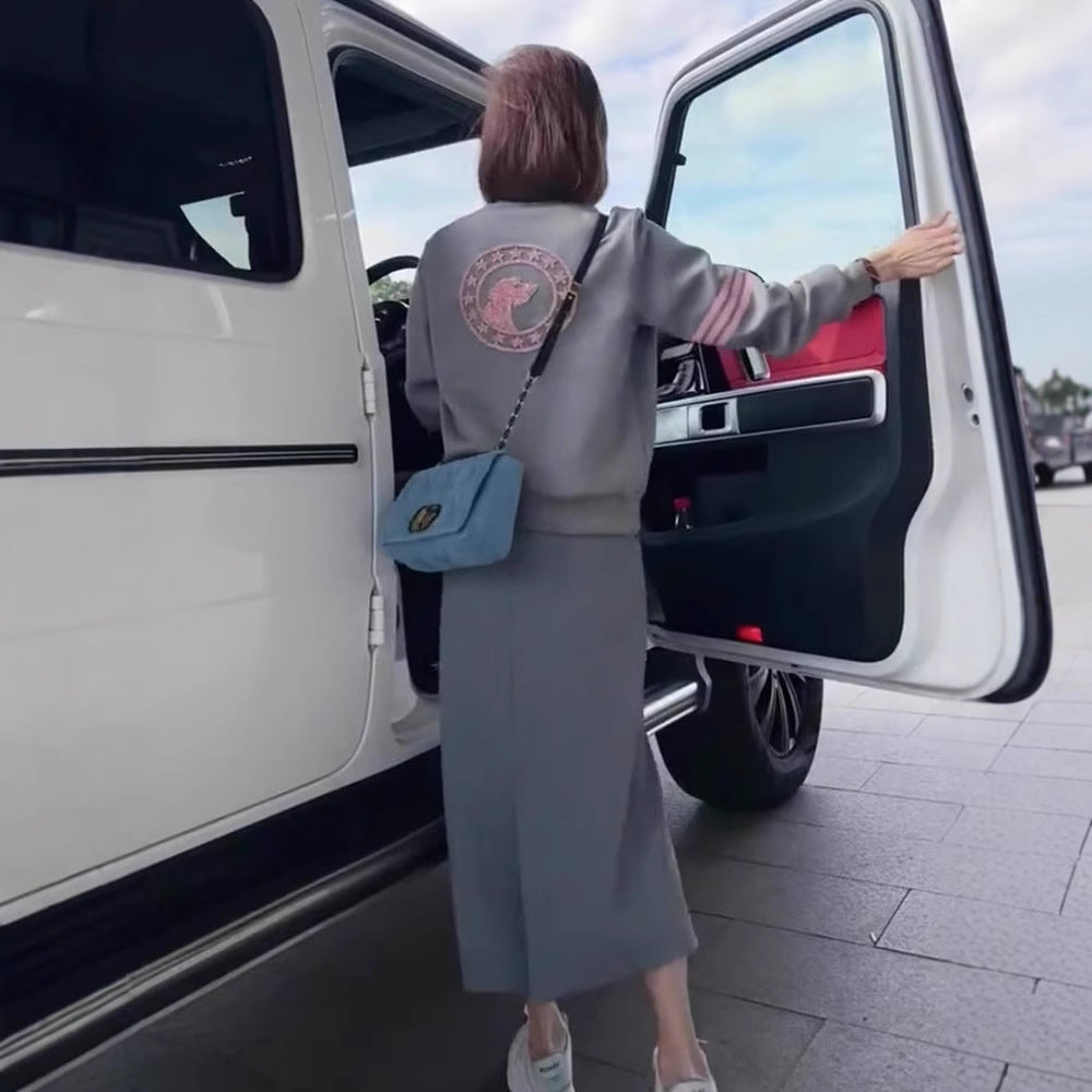 Spring Women's Shenzhen Nanyou New High-end Sense Fried Street Sweatshirt Dress Slim-fit Hip Skirt Two-piece Dress