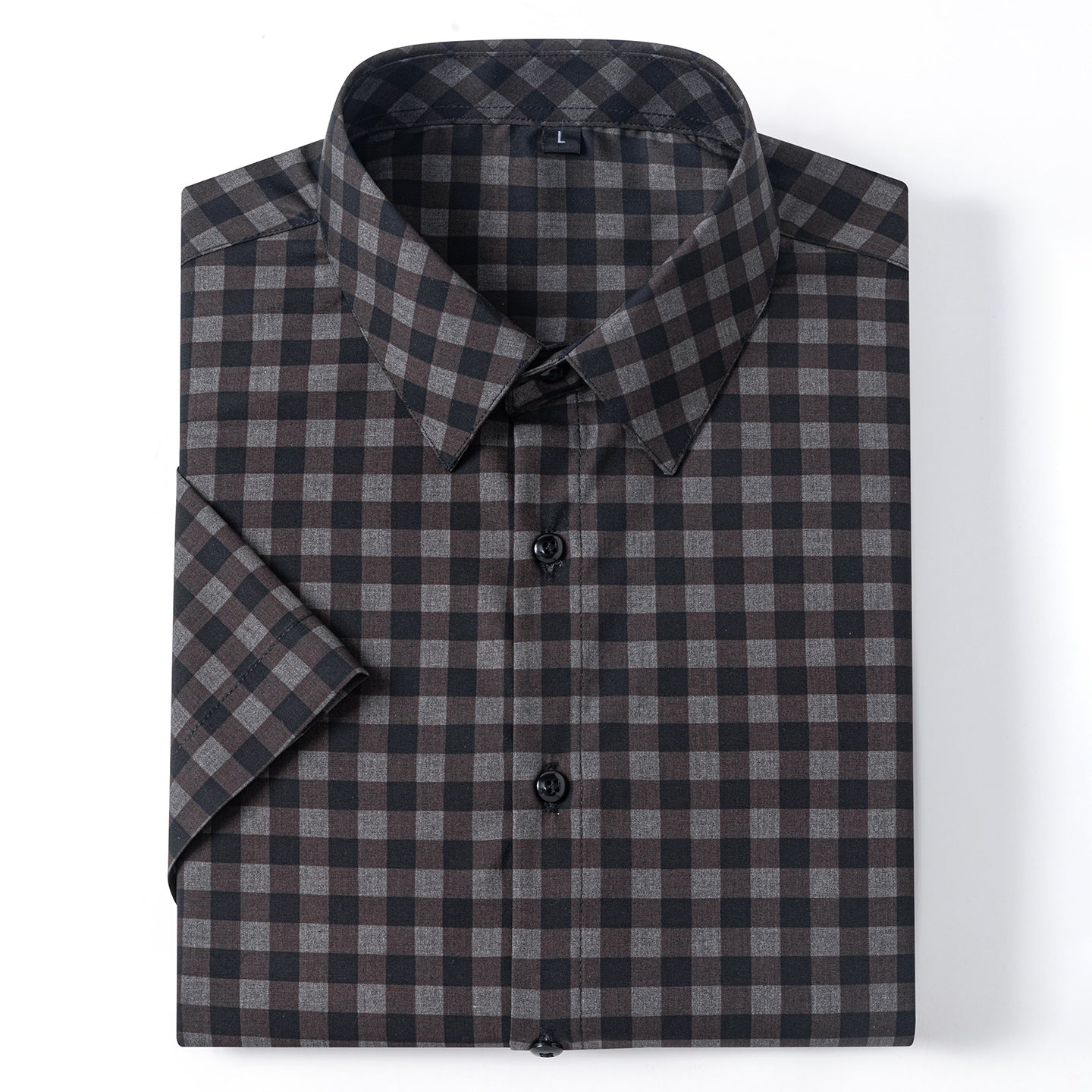 New 2025 Summer New Men's Short-Sleeved Bamboo Fiber Plaid Shirt Casual Half-Sleeved Pocketless Men's Lining