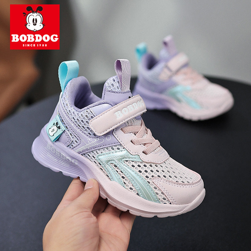 Babu bean children's shoes boys sneaker summer 2025 new hollow single mesh breathable mesh shoes big children's shoes