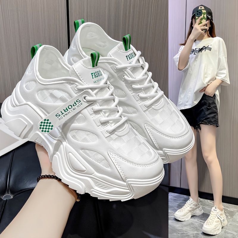Z Mesh Breathable Daddy Shoes for Women 2024 Summer New Internet Celebrity Thick Sole Versatile Foot-Showing Small Lightweight Casual Sports