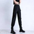 Women's Fleece-Lined Thickened Winter Korean-Style Cargo Pants, Jogger Loose Slimming Ins Harem Casual Pants for Students