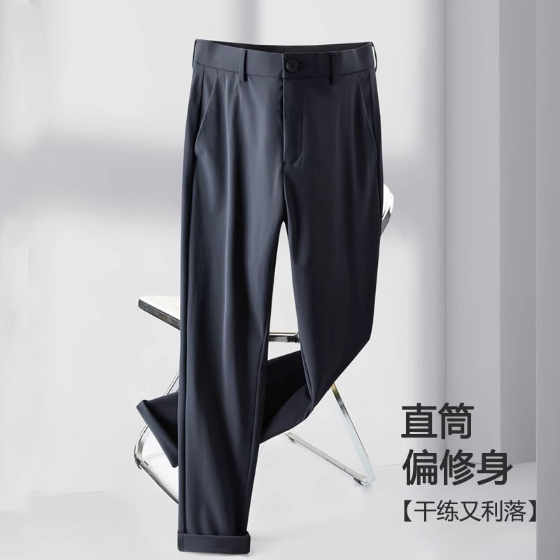 Wholesale Men's Business Wear Slim-fit Pants Summer Casual Men's Wear Youth Work Dress Black Workwear Pants