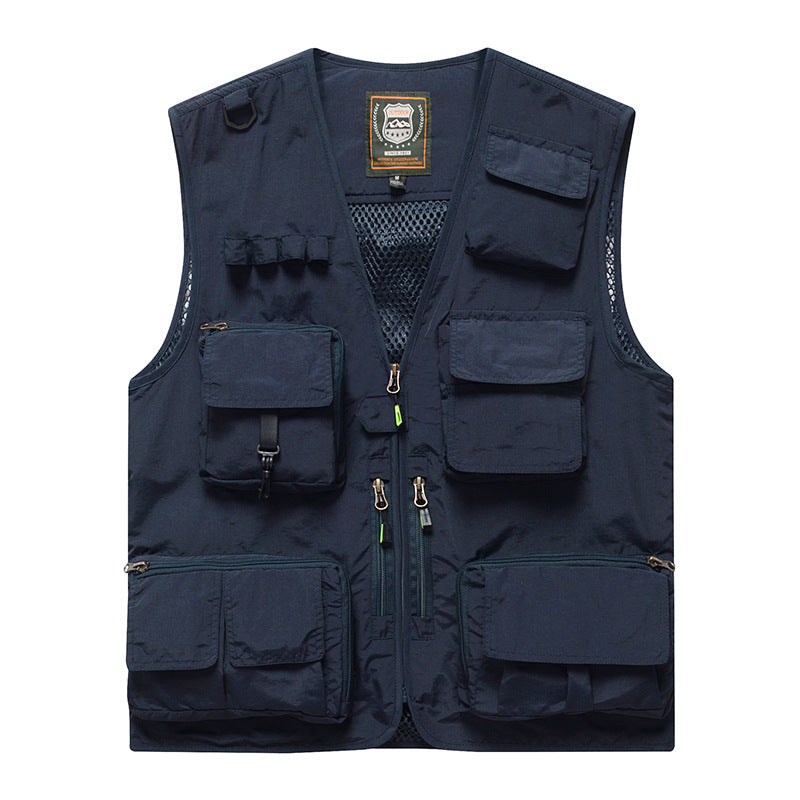 Four Seasons Photography Tooling Multi-Pocket Quick-Dry Vest Safety Waistcoat Logo Printing Men's and Women's Wear