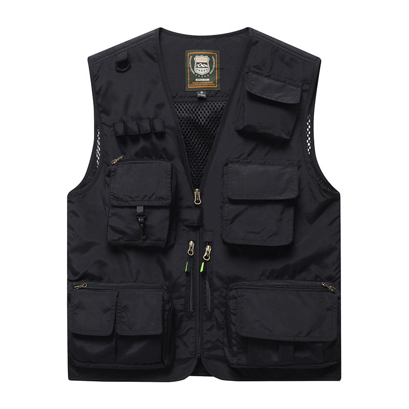 Four Seasons Photography Tooling Multi-Pocket Quick-Dry Vest Safety Waistcoat Logo Printing Men's and Women's Wear