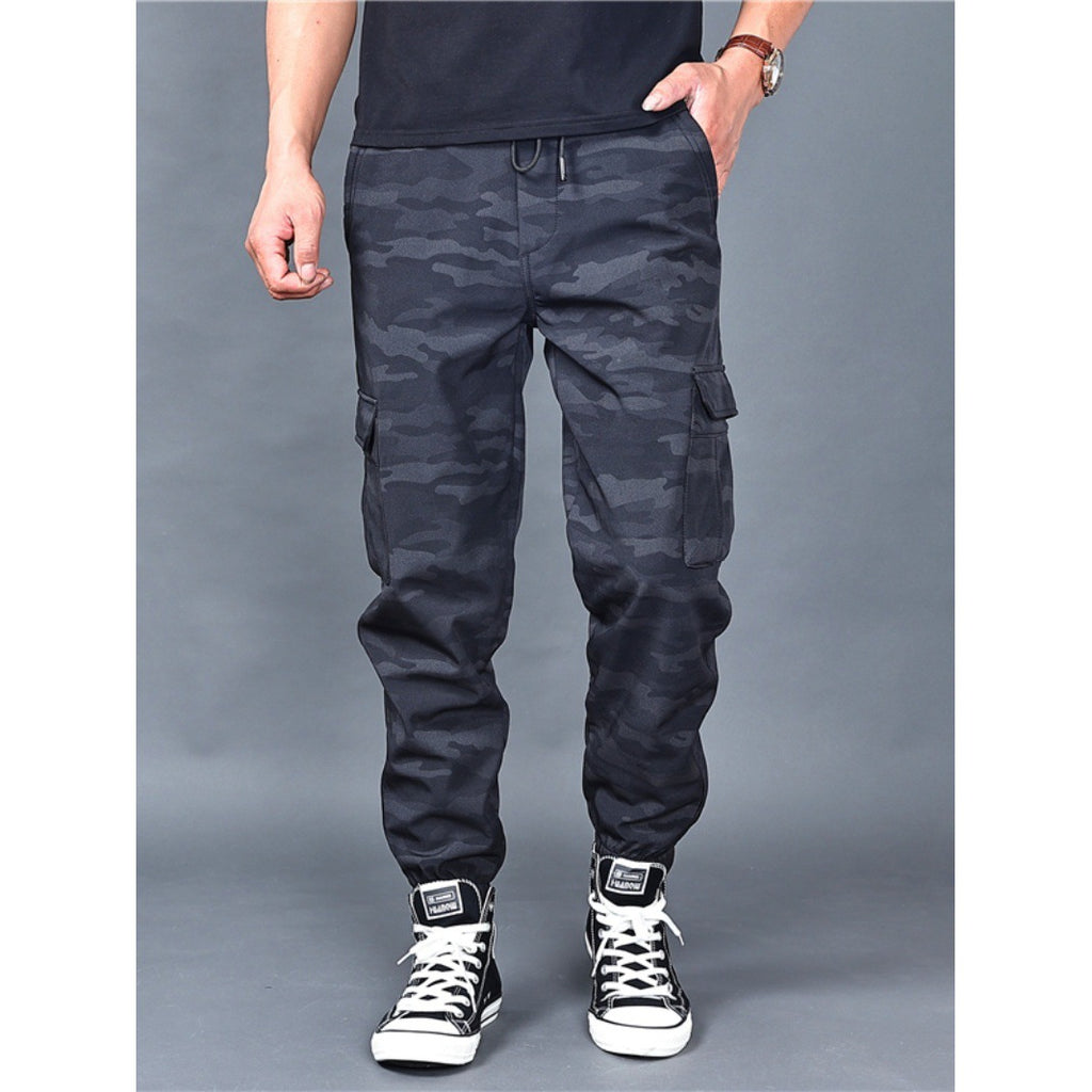 Ice Silk Crock Pants Men's Leg-tipped Summer Thin Casual Pants Loose plus size Quick-drying Pants Fashion Brand Sports Pants