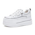 Small Size Women's Shoes 2026 Spring and Summer New Thick-Soled Height-Increasing White Sneakers for Petite Women, Lace-Free White Sneakers, Women's Flats