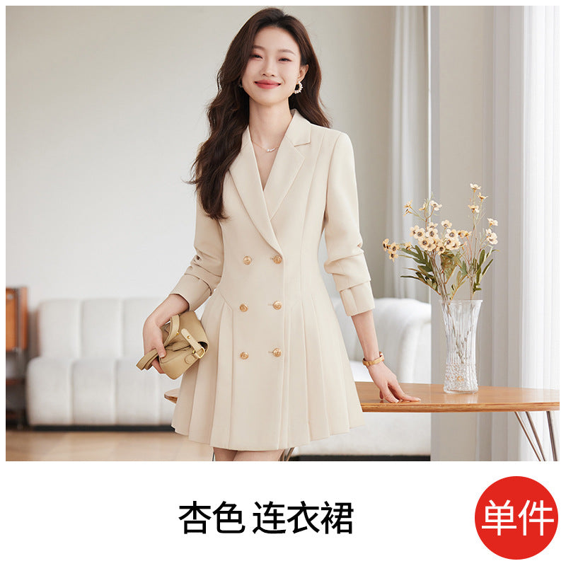 High-grade suit dress women's spring and autumn 2024 New elegant waist-tight small beauty salon professional work clothes