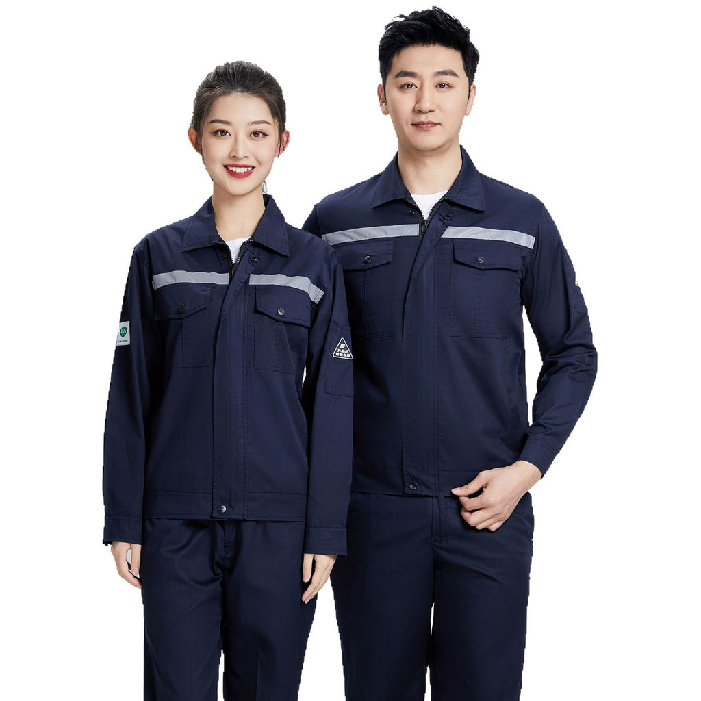 Summer thin anti-static overalls suit men's and women's long short sleeve gas station filling station gas petrochemical electricsuit