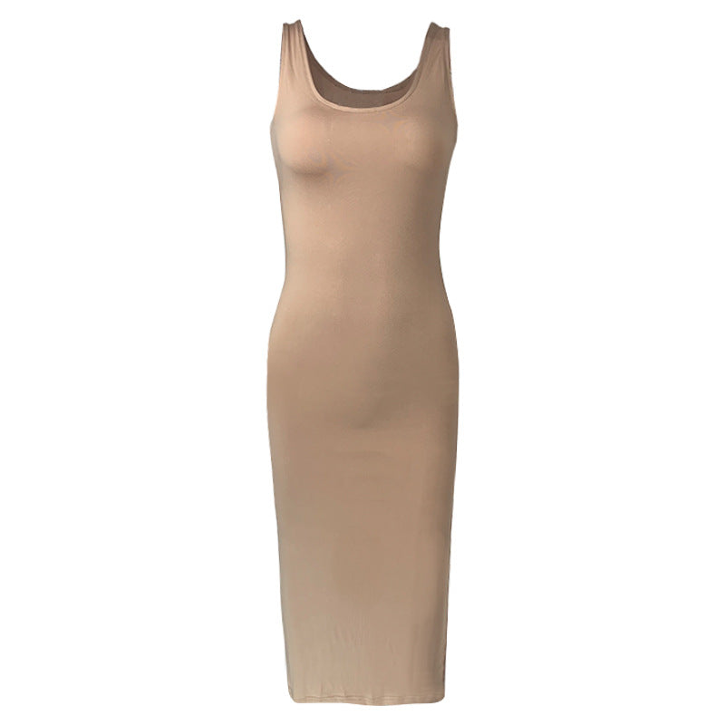 2025 European and American New Summer Casual Women's Clothing Amazon Cross-Border Sexy Vest Long Skirt Sleeveless Slim Dress
