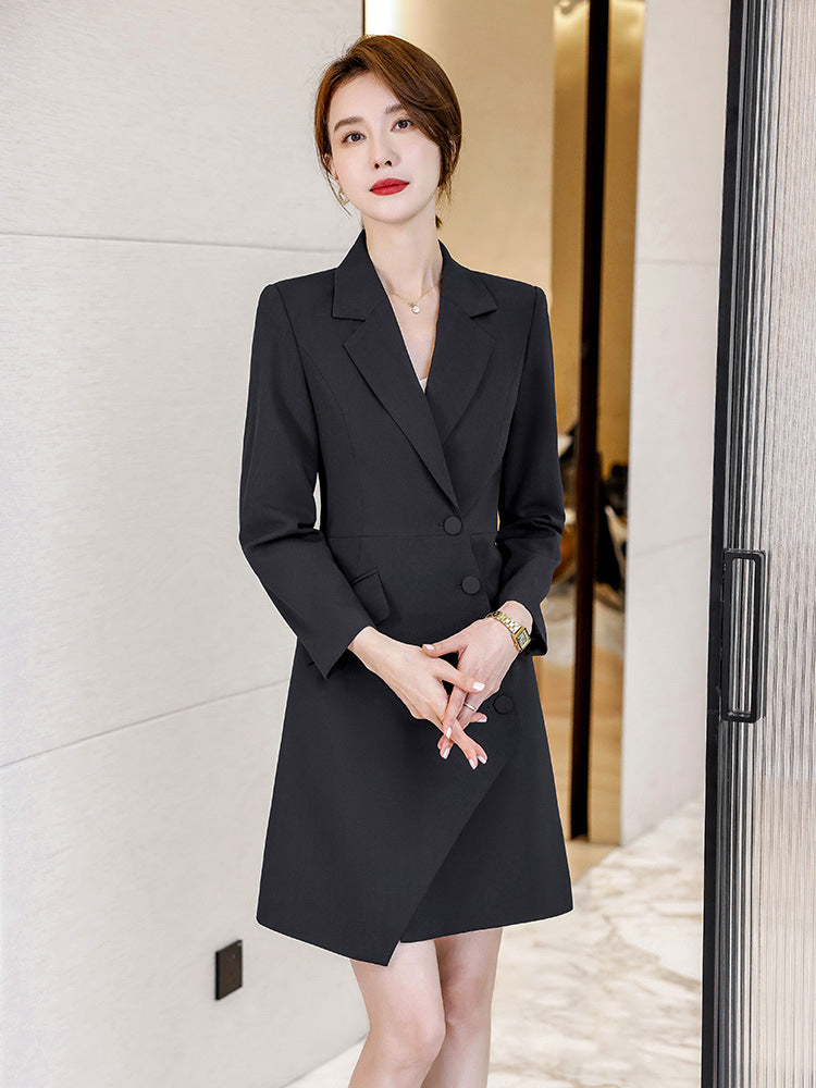High-end gray professional dress autumn temperament jewelry store work clothes hotel front desk work clothes reception formal wear