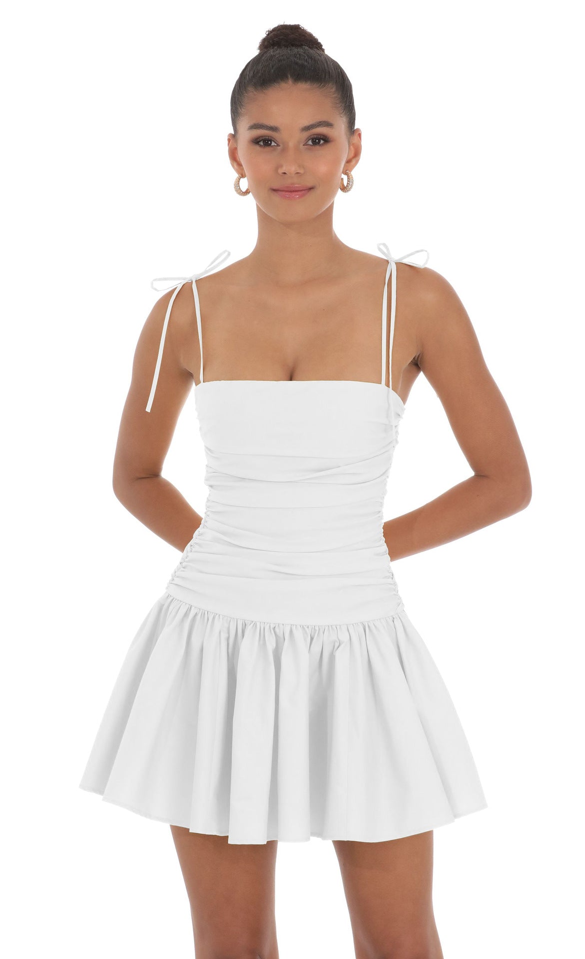 Amazon Hot Sling Women's dress 2024 European and American Summer Lace Pleated Short Dress Spice Girl