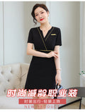 Business Wear dress 2023 Summer Women's Short-sleeved Temperament High-end Hotel Front Desk Beauty Salon Jewelry Shop Work Clothes