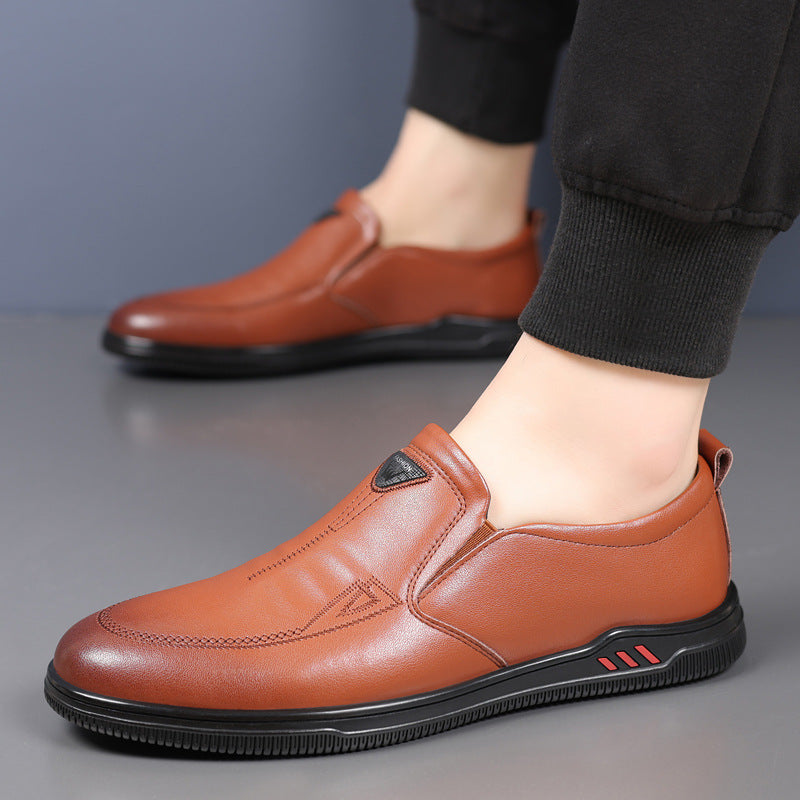 Summer Leather Shoes for Men, Casual Hollow Breathable Clogs, Soft Sole, Soft Mesh Shoes, Foreign Style Men's Shoes, Drop Shipping