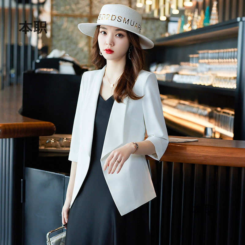 [Three-Quarter Sleeve Dress] Women's Formal Suit Dress, Korean Style Fashion Professional Attire, Small Blazer Dress for Spring and Summer