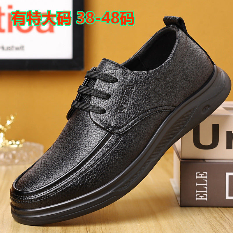 Summer Men's Shoes for Middle-Aged and Elderly People, Genuine Leather Breathable Men's Sandals, Leather Shoes, Soft Soles, Hollow Casual Shoes, Clogs
