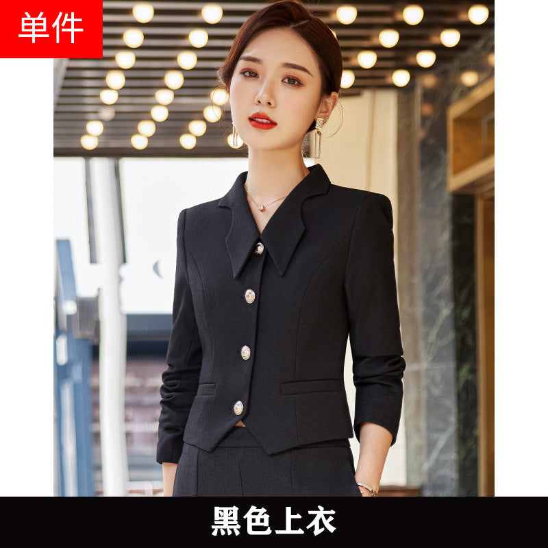 French style black dress Women's Spring and Autumn New retro high-grade elegant socialite high-end suit two-piece suit
