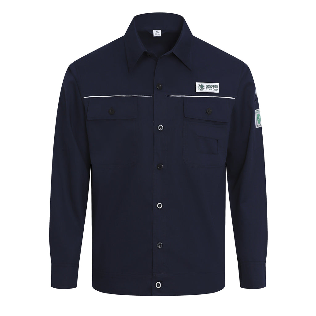 Pure cotton summer anti-static card pocket work clothes gas station filling station thin gas petrochemical long sleeve labor protection clothing