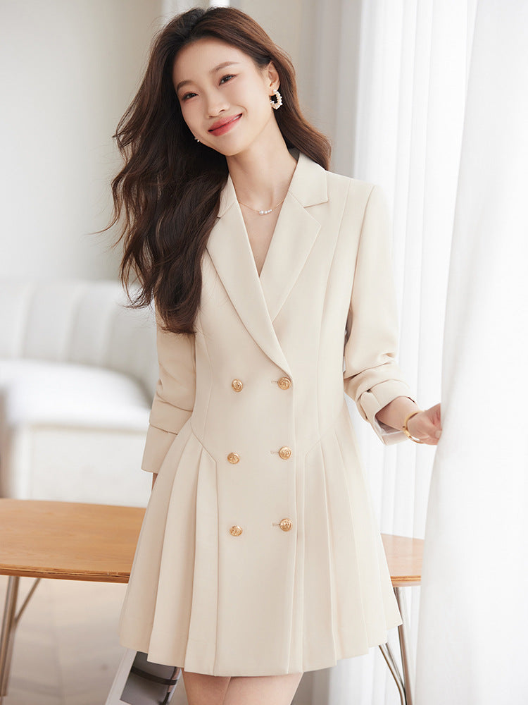 High-grade suit dress women's spring and autumn 2024 New elegant waist-tight small beauty salon professional work clothes