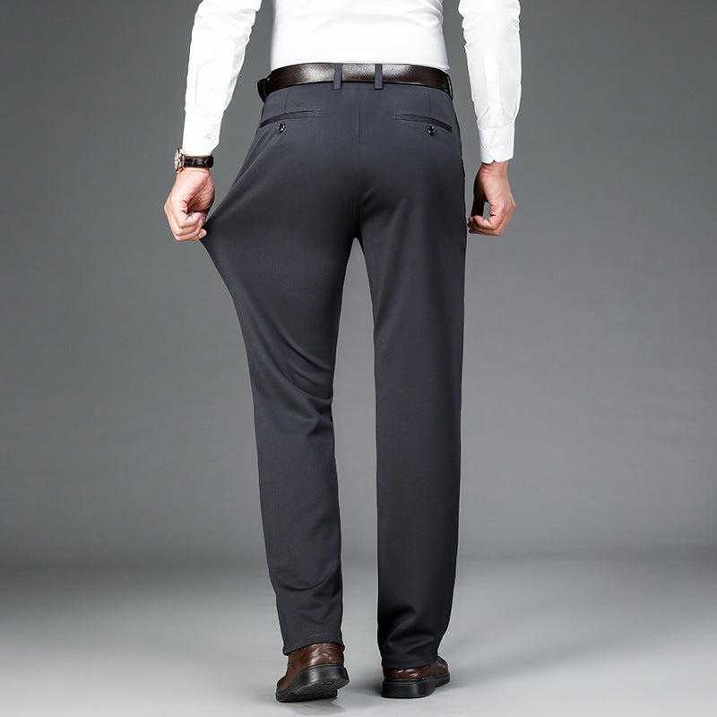 Spring and Summer 2024 New Stretch Men's Casual Pants Middle-aged and Young Men's Four-sided Stretch Men's Pants Thin Men's Straight Long Pants