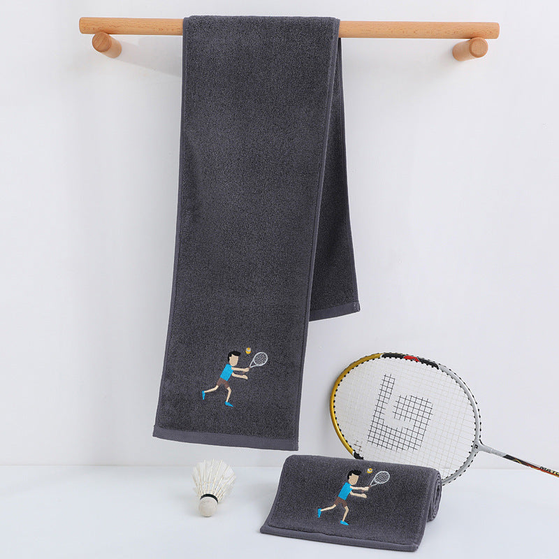 Cotton towel lengthened 1.1 meters sports gym running towel yoga towel sweat towel LOGO embroidered word