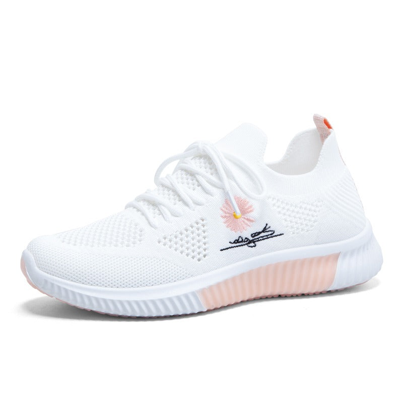 Mesh Shoes Women's Shoes 2023 New Autumn Breathable sneaker Women's Mesh Casual White Shoes Casual Slip-on