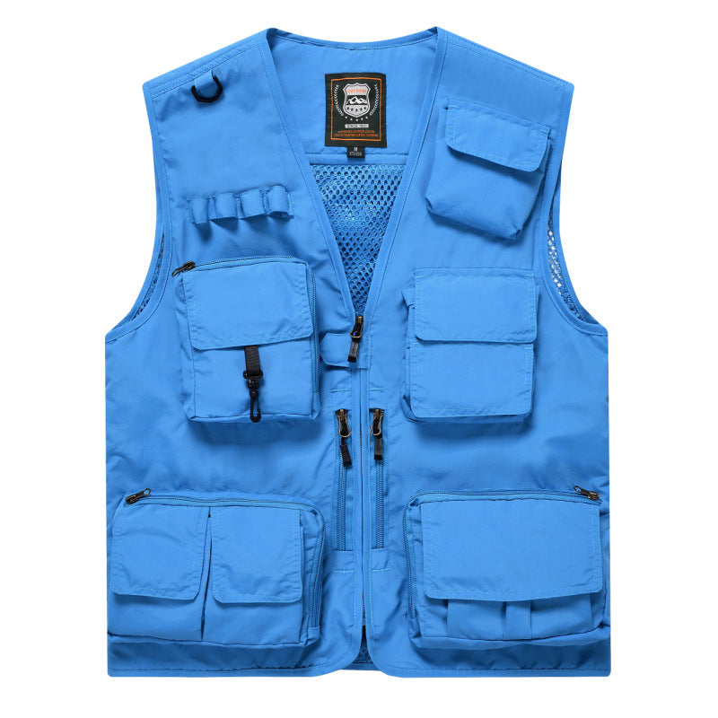 Four Seasons Photography Tooling Multi-Pocket Quick-Dry Vest Safety Waistcoat Logo Printing Men's and Women's Wear