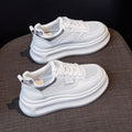 Thick-Soled White Sneakers for Women 2026 Spring and Autumn Hot-Selling Genuine Leather Breathable Sneakers for Women, Super Popular Versatile Casual Platform Shoes