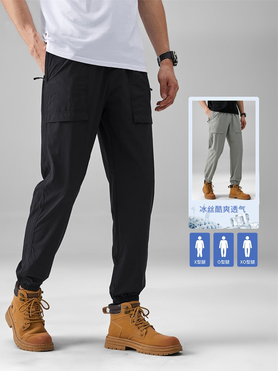2024 Summer Thin Pants Soft Shell Waterproof Windproof Men's American Style Functional Outdoor Mountaineering Casual Crock Pants