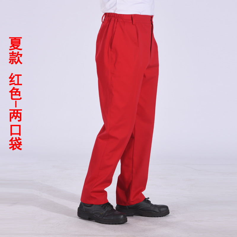 Autumn and Winter Pure Cotton Work Pants for Men, Wear-Resistant Welding Workwear, Blue Construction Site Workshop Handling Work Clothes Pants