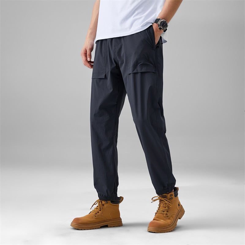 2024 Summer Thin Pants Soft Shell Waterproof Windproof Men's American Style Functional Outdoor Mountaineering Casual Crock Pants