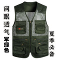 Cross-Border Outdoor Multi-Pocket Vest Men's Fishing Vest Photography Middle-Aged Men's Tops Work Clothes Middle-Aged and Elderly Dad Wear