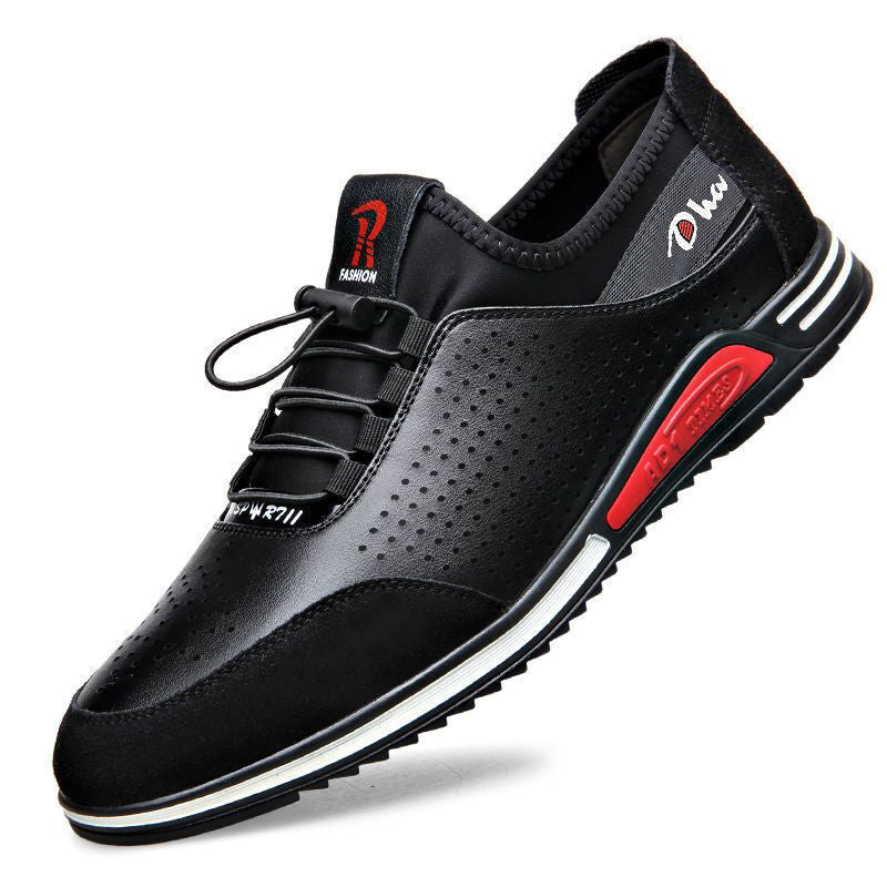 Cowhide New Men's Sports and Casual Shoes with Increased Height, Versatile Youth Trendy Shoes, Soft Leather, Soft Sole, Breathable Leather Shoes for Men