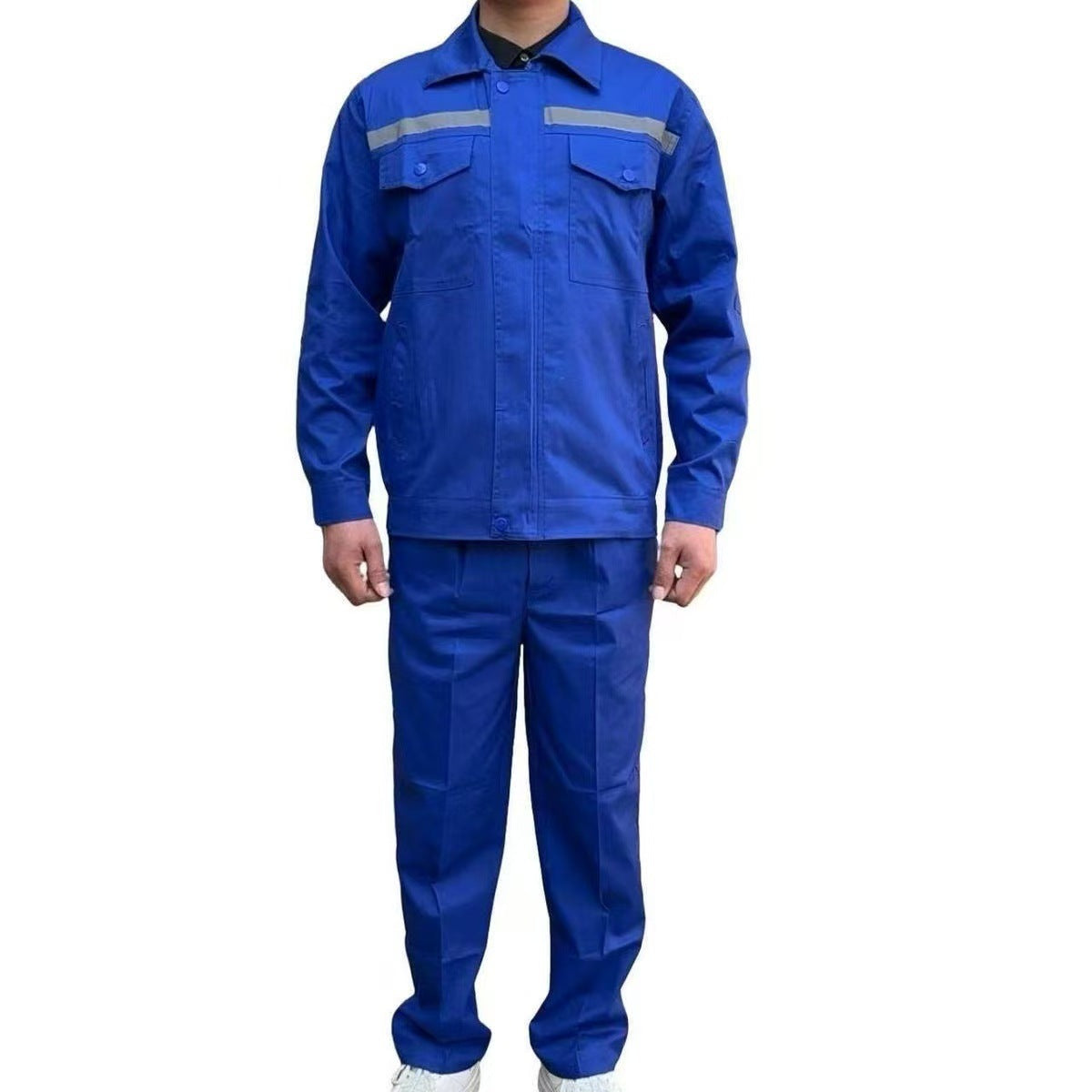 100% Pure Cotton Workwear Summer Thin Men's Long-Sleeve Set Top and Pants Breathable Work Uniform for Workshop and Auto Repair