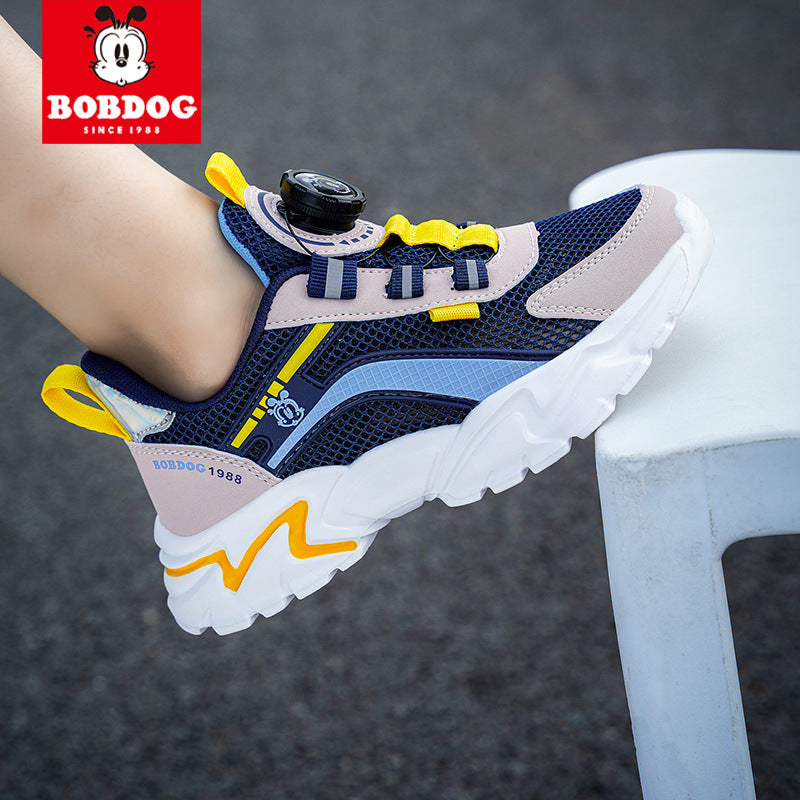 Babou Children's Shoes Men's and Children's sneaker Mesh Surface Spring and Summer Single Mesh Hollow Running Shoes for Middle and Big Children and Students Breathable