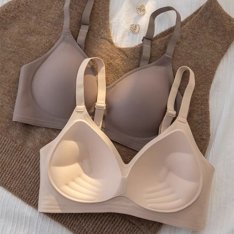 Hand-held fixed cup extended large seamless underwear women's small breast gathered accessory breast anti-sagging soft support bra