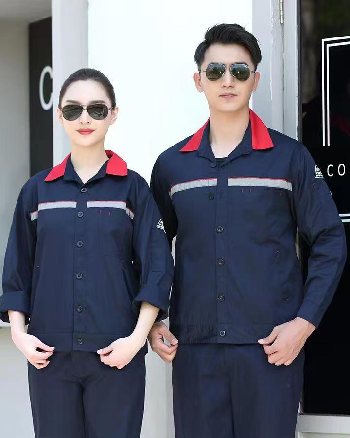 Workwear Suit for Men and Women, Anti-Static, Spring and Autumn Single-Layer Work Clothes, Long-Sleeved Professional Workwear for All Seasons