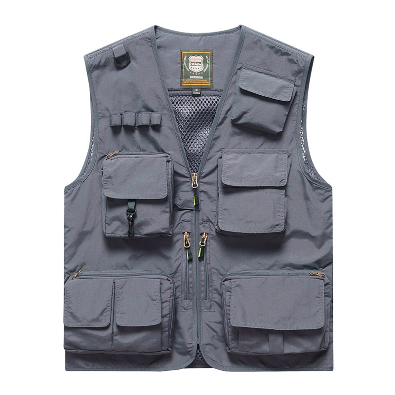 Four Seasons Photography Tooling Multi-Pocket Quick-Dry Vest Safety Waistcoat Logo Printing Men's and Women's Wear