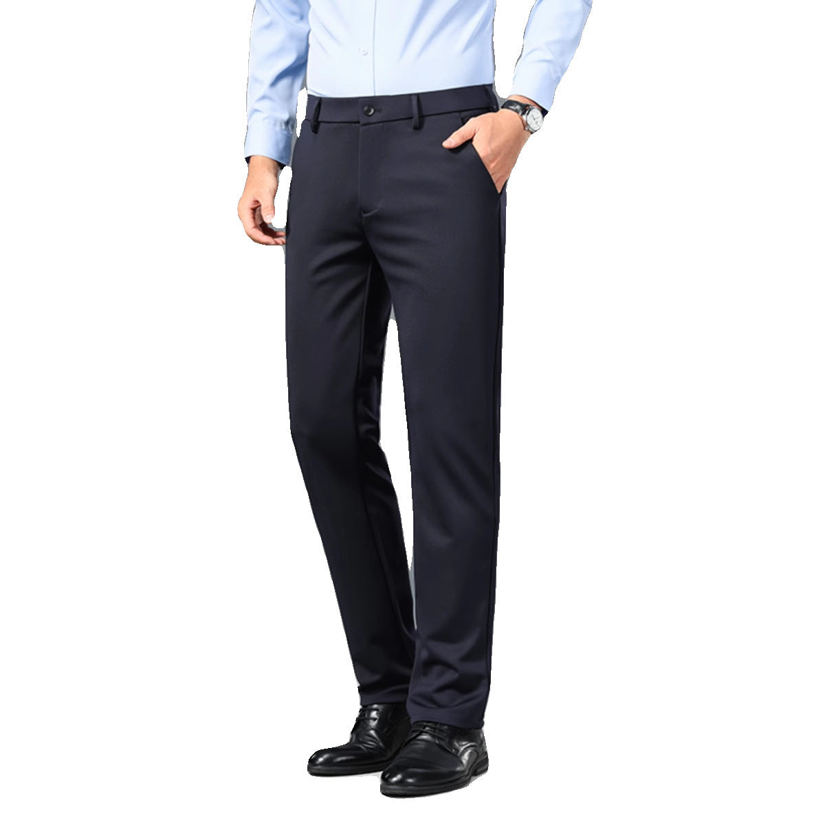 Tiger Head Embroidered Men's Casual Trousers Summer Business Dress Suit Pants Loose Straight Ice Silk Thin Pants