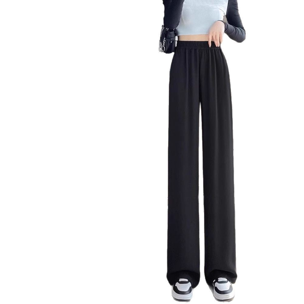 Wide Leg Pants Women's 2025 Summer Thin High Waist Dosing Straight Straight Pants Casual Loose All-match Slim-fit Mopping Pants