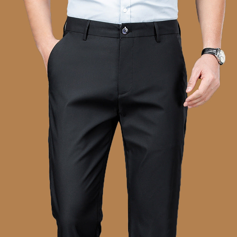 Wholesale Casual Pants Men's Western Pants Trousers Men's Thin Stretch Slim-Fit Pants Non-Ironing Business Dress Pants Trendy