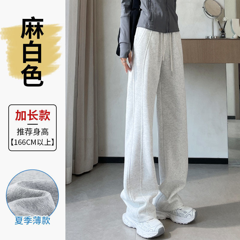 Pink Sweatpants Women 2025 Spring New Narrow Straight Banana Wide-Leg Pants Casual Extended Sweatpants