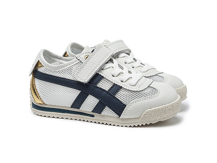 Genuine Leather Boys' Sneakers 2026 Summer New Style Children's Mesh Casual Shoes Breathable Girls' Sports Shoes White Shoes
