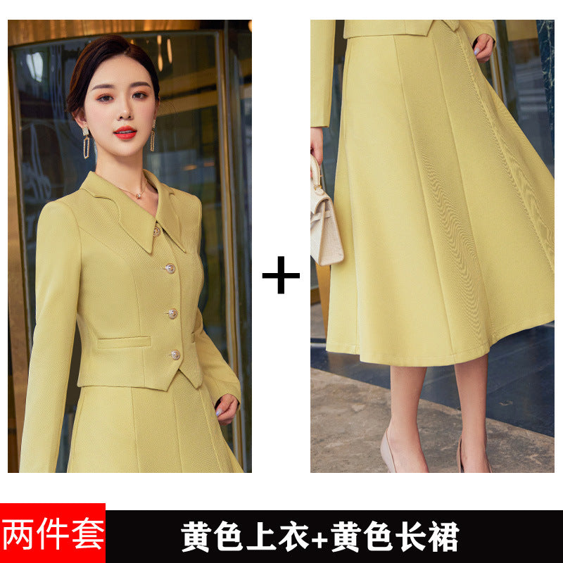French style black dress Women's Spring and Autumn New retro high-grade elegant socialite high-end suit two-piece suit
