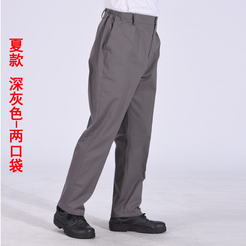 Autumn and Winter Pure Cotton Work Pants for Men, Wear-Resistant Welding Workwear, Blue Construction Site Workshop Handling Work Clothes Pants