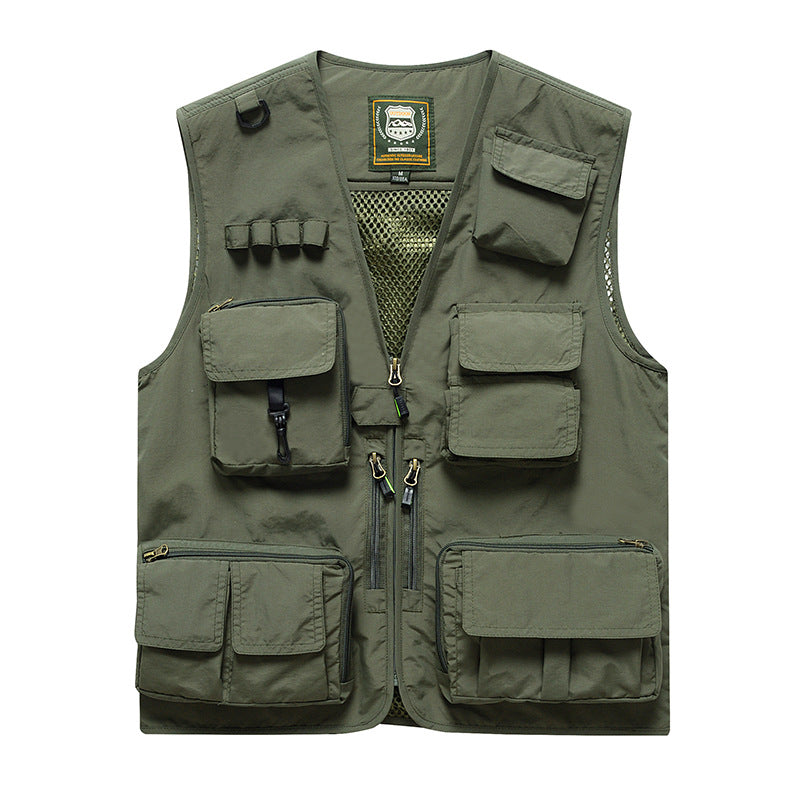 Four Seasons Photography Tooling Multi-Pocket Quick-Dry Vest Safety Waistcoat Logo Printing Men's and Women's Wear
