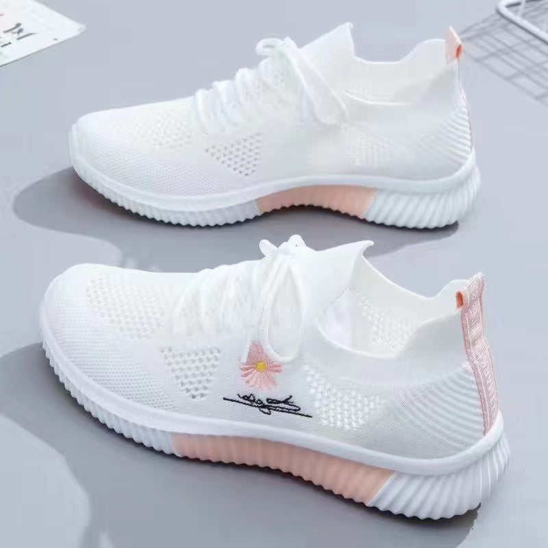 Mesh Shoes Women's Shoes 2023 New Autumn Breathable sneaker Women's Mesh Casual White Shoes Casual Slip-on