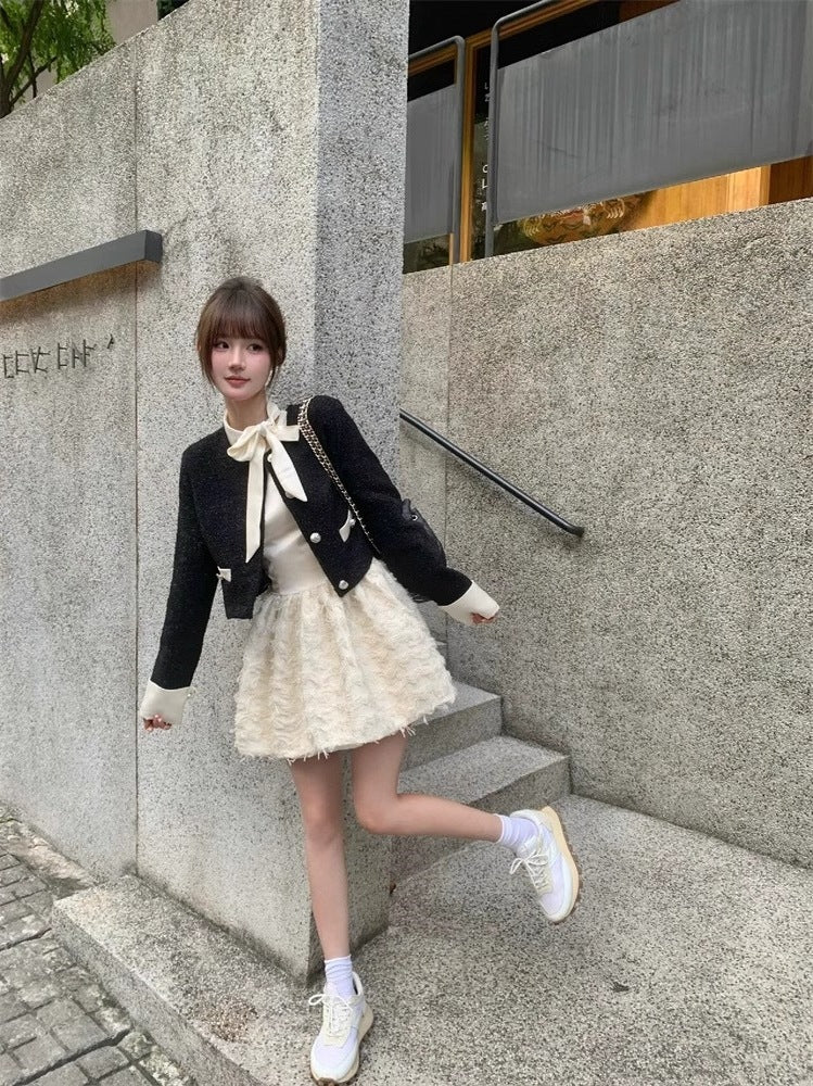 French Rich Family Dirty suit Early Spring Chanel Style Coat Fluffy Dress Sense Small Dress Two-piece Set Spring and Autumn